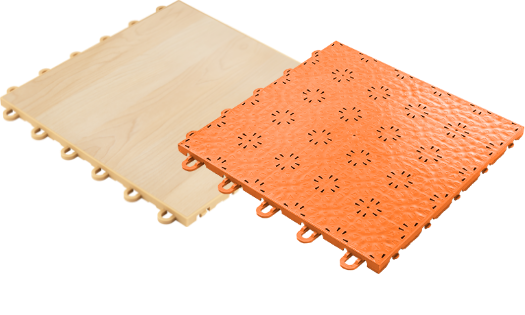 Wood-Grain Tile and Compete Indoor Tile - for use in indoor basketball courts