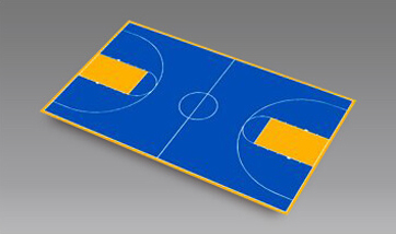 Blue and Yellow Basketball court kit