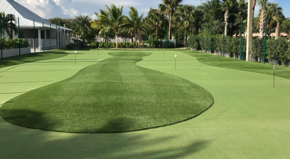 Old tennis court transformed into a putting green