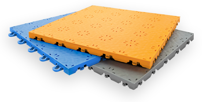 stacked Compete Indoor tiles in various colors