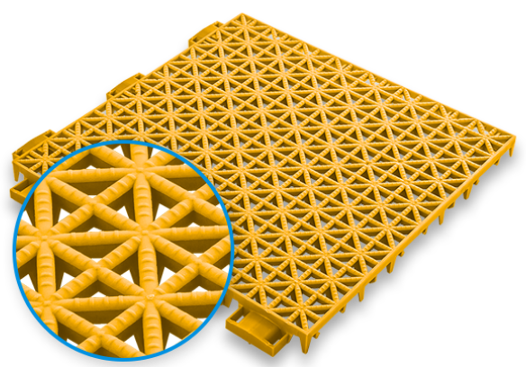 Single sample court tile in yellow