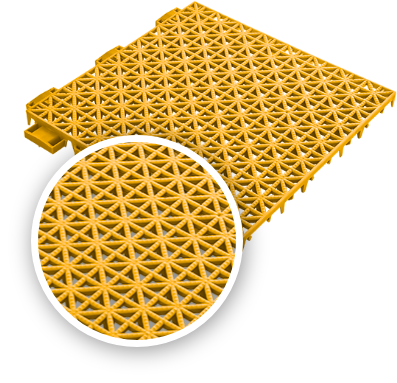Single sample court tile in yellow