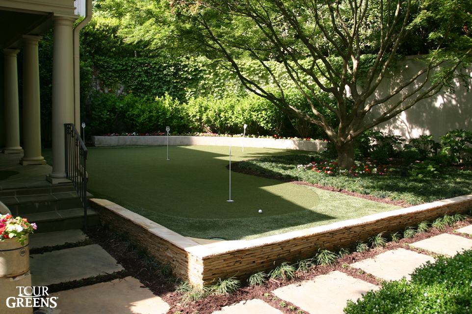 Small putting green in the backyard
