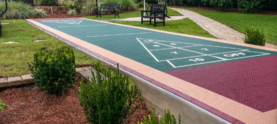 Maroon Shuffleboard Court