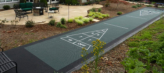 Green Shuffleboard Court