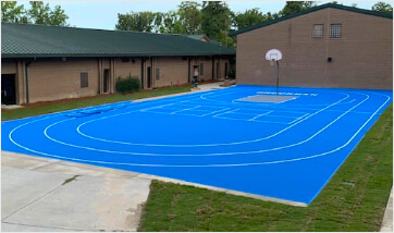 walking track lines on VersaCourt modular court tiles