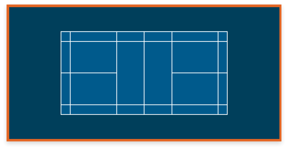 VersaCourt game court with badminton game lines