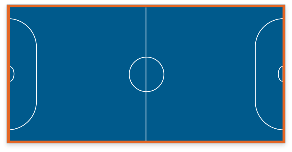 VersaCourt game court with soccer or futsal game lines