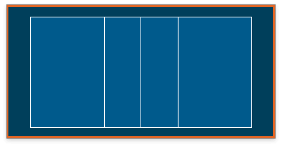 VersaCourt game court with volleyball game lines