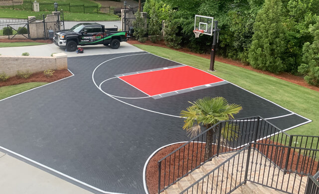 basketball court on driveway