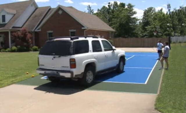 driveway basketball court tile