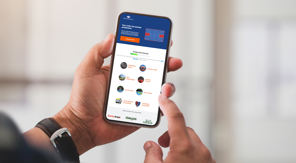 Court Tracker phone with customer