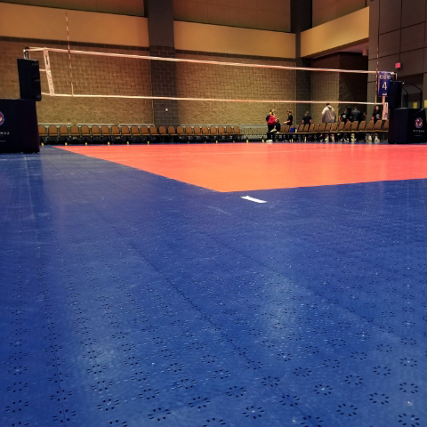 volleyball surfacing for indoor competition