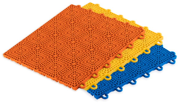 Boost tile samples in yellow, red, and blue