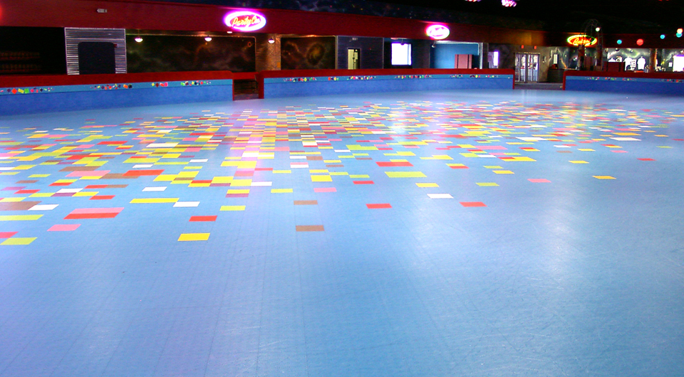 Blue Indoor Skating Rink