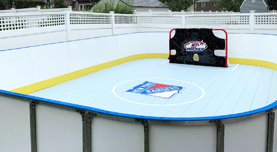 Backyard White Hockey Rink