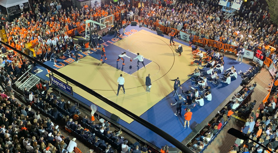 Portable Basketball Court with People