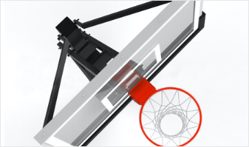 full regulation size backboard of a MegaSlam basketball goal
