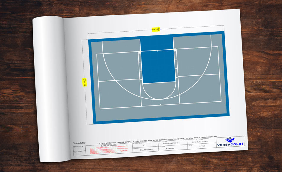 blueprints of pickleball court