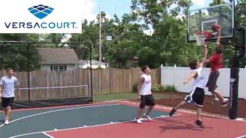 versacourt backyard basketball court video