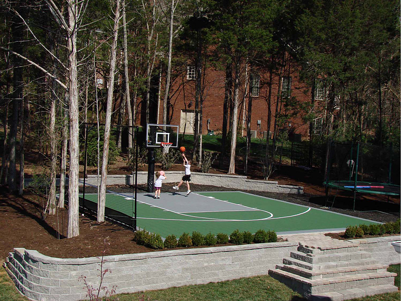 Backyard basketball court landscaping ideas